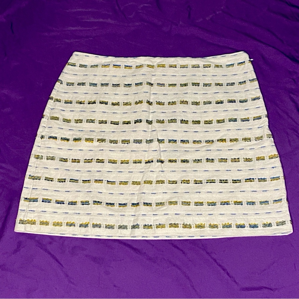 LOFT Woven Stripes Miniskirt. Size 12.